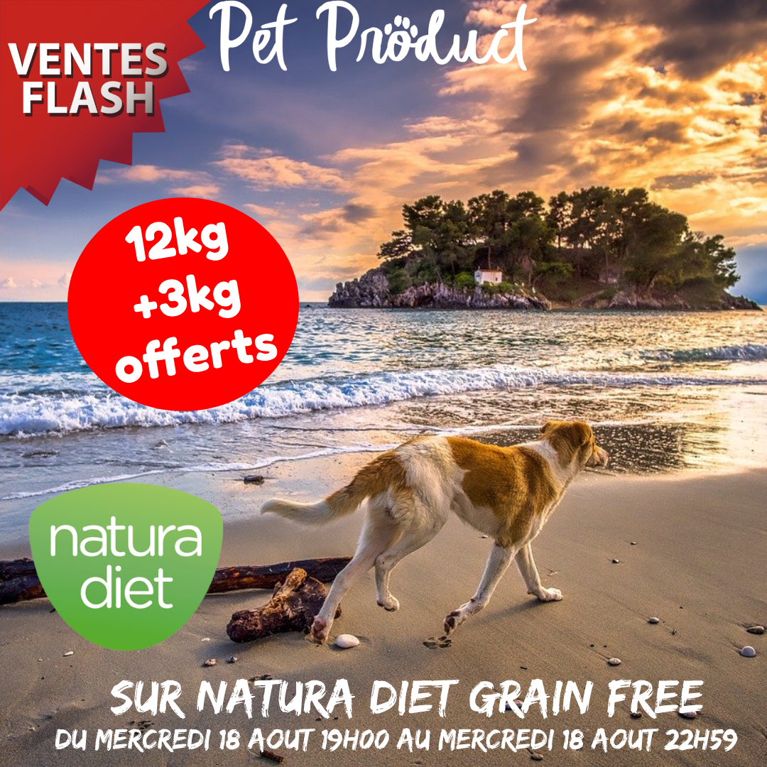 Ventes Flash Du mercredi 18 aout de 19h à 23h Natura Diet Grain Free Baby 12kg + 3kg offerts