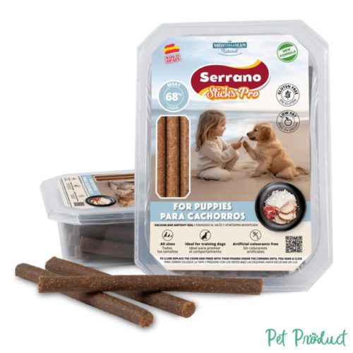 Serrano Sticks Pro Puppies – Friandises chiot 70 % viande avec lait en poudre, sans gluten