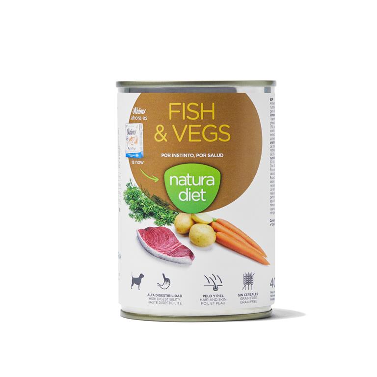 12x400g Boite Chien Natura Diet Adult Fish & Vegs (anciennement Mhims)