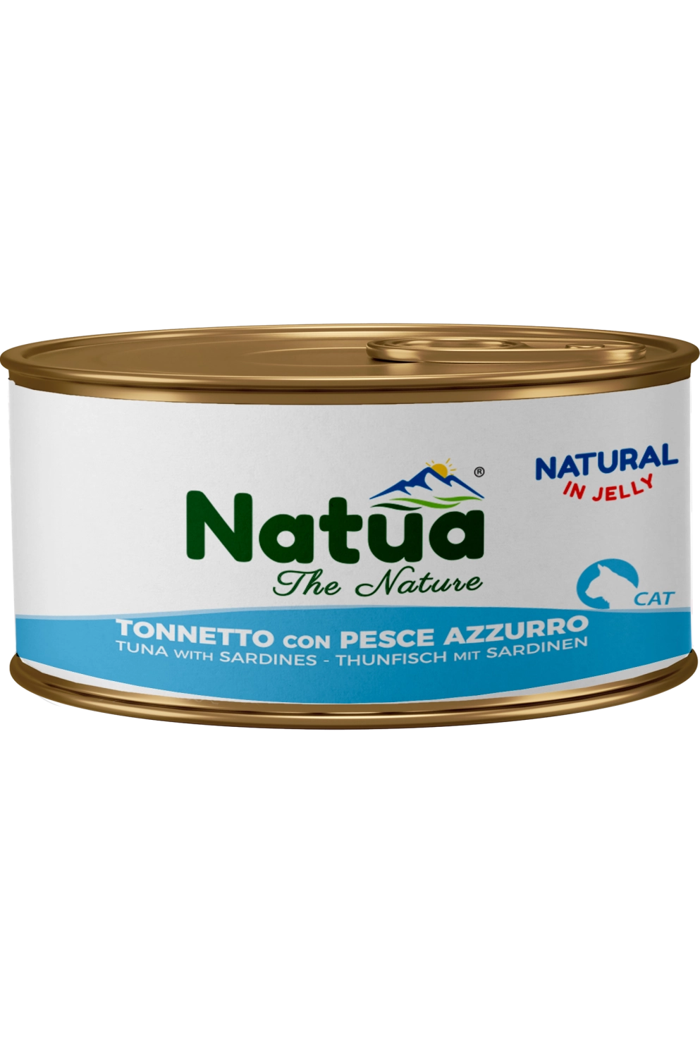 0019 Natua Natural in jelly cat (Thon et Sardines 85g) Cat Jelly Cans Tuna with Sardines