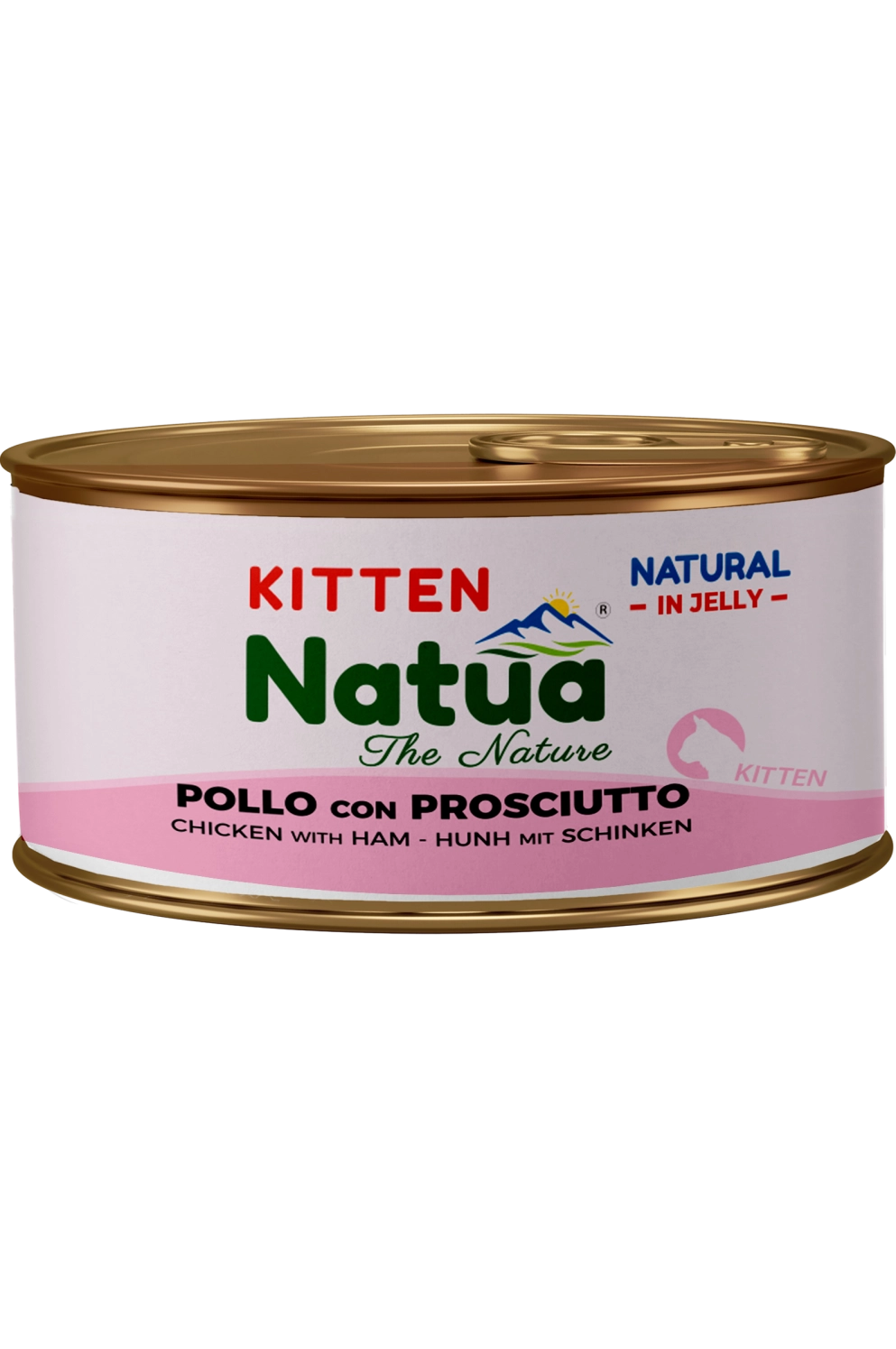 0252 Natua Natural in jelly cat (Chaton Poulet au Jambon 85g) Cat Jelly Cans cat Kitten Chicken with Ham