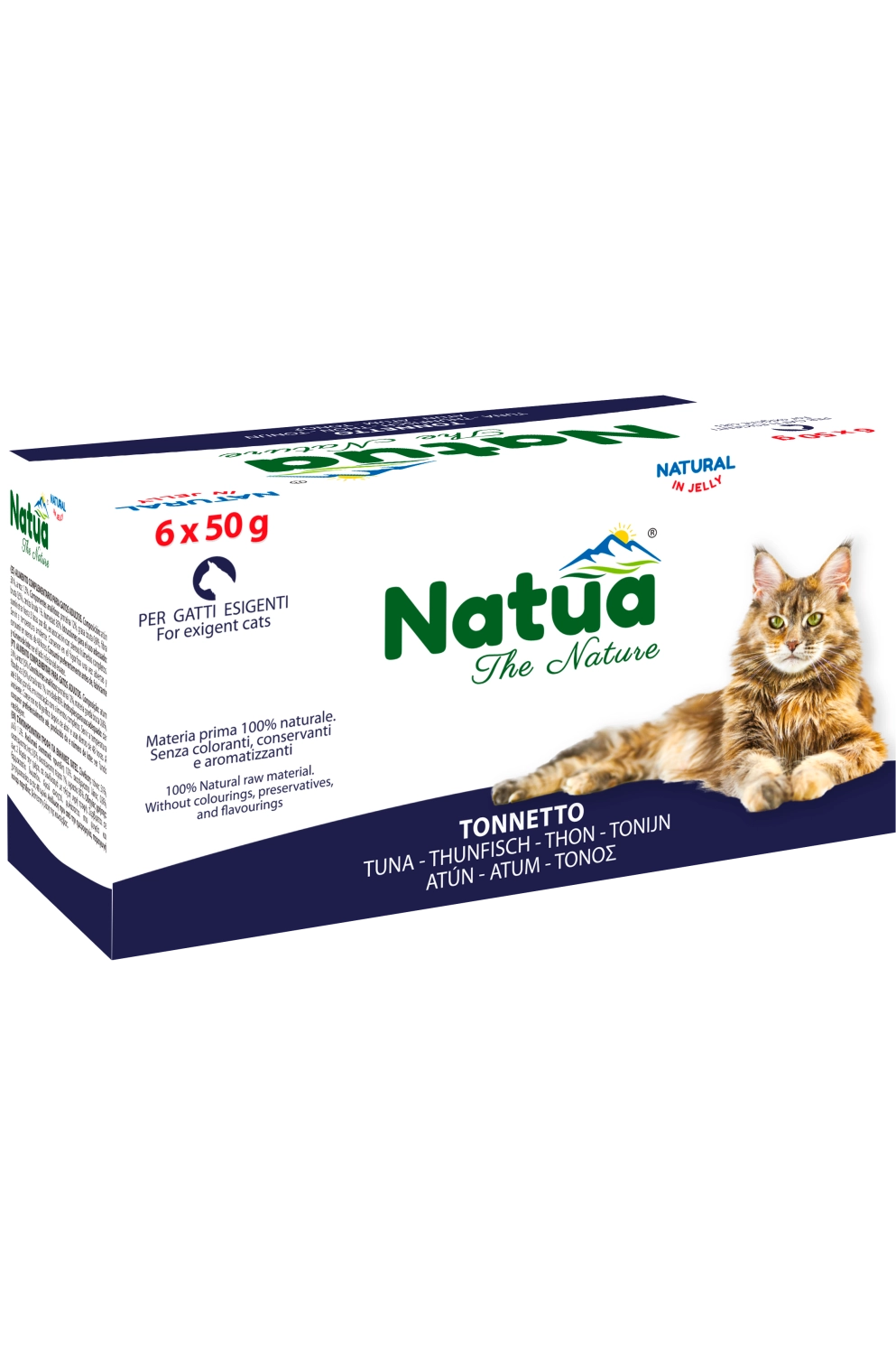 0800 Natua Natural in jelly cat (6x50g Thon) Cat Jelly Cans Tuna