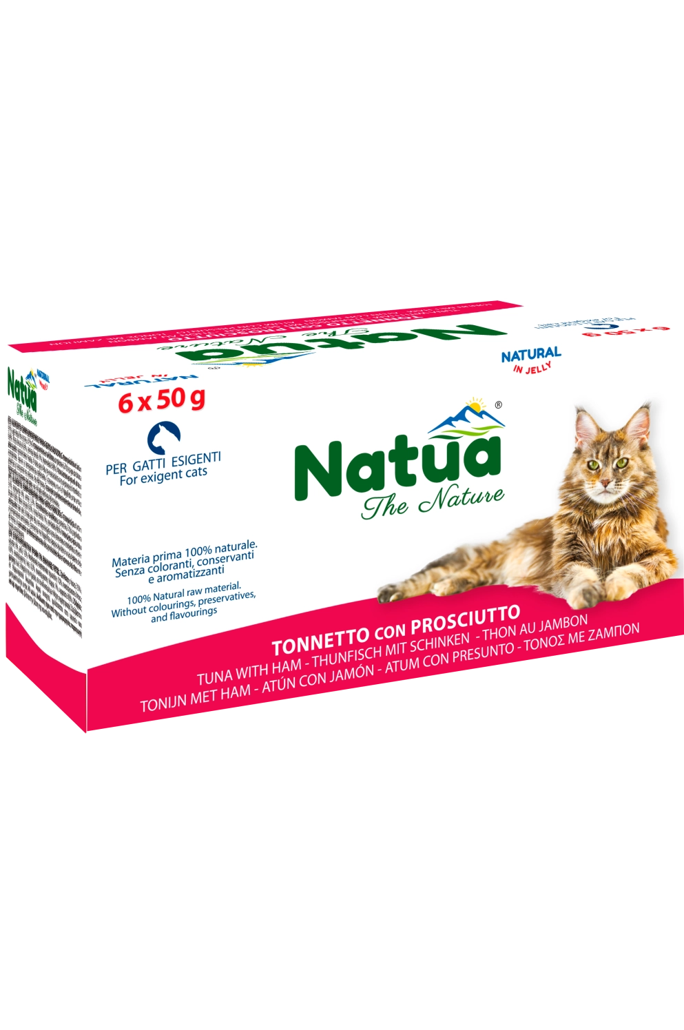 0802 Natua Natural in jelly cat (6x50g Thon avec Jambon) Cat Jelly Cans Tuna with Ham