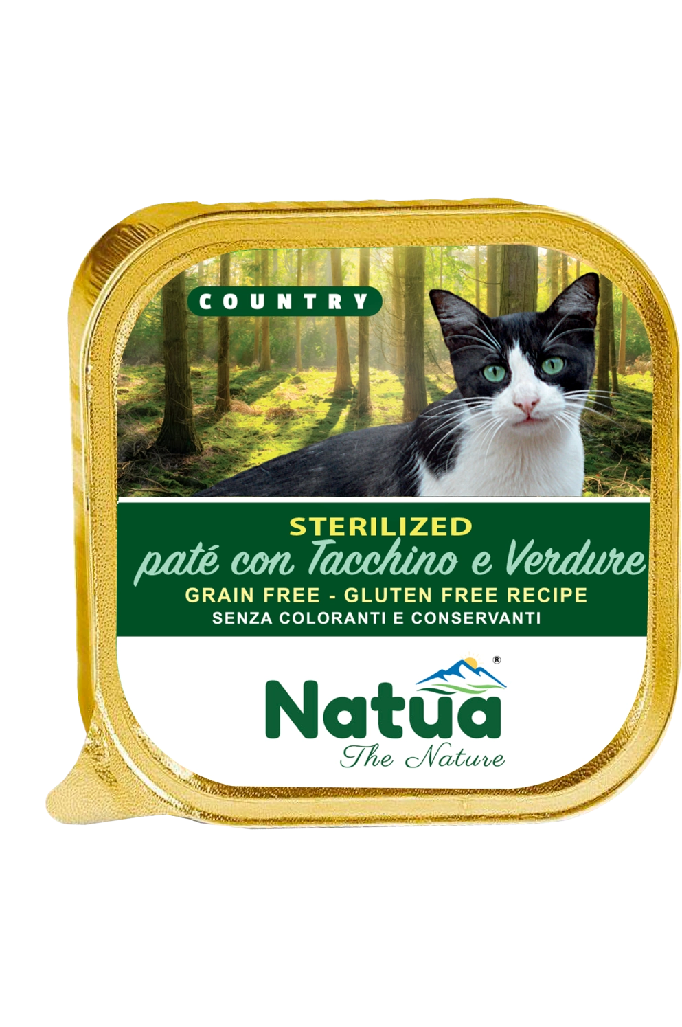 5041 Natua Country cat (Chat Stérilisé Dinde 100g) Cat Alu Tray Turkey Sterilized