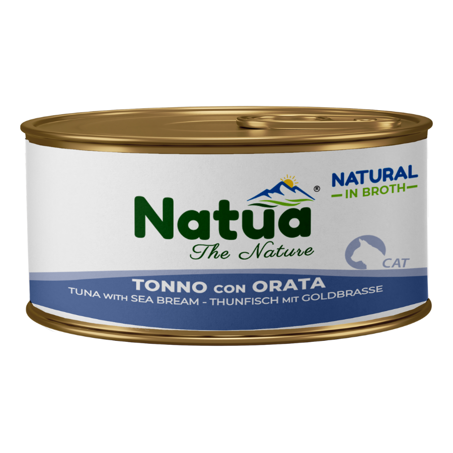 0403 Natua Natural in Broth cat (Thon et Daurades 85g) Cat Broth Cans Tuna with Seabream